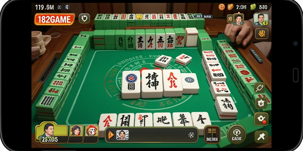 Tampilan menarik dari gameplay Mahjong di 182GAME.