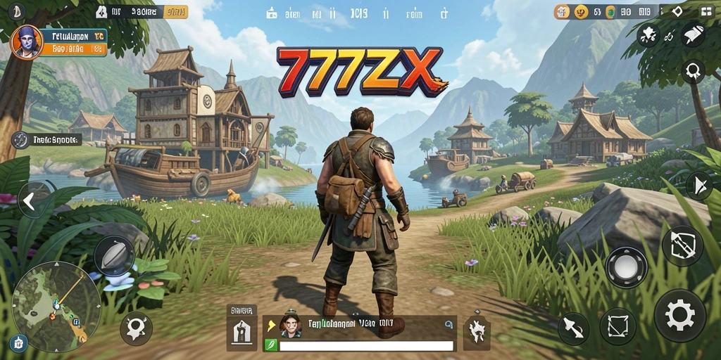 Screenshot gameplay <strong>777ZX</strong> menampilkan petualangan di dunia yang luas.