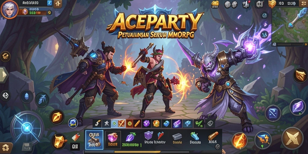 Tangkapan layar menunjukkan aksi seru gameplay <strong>ACEPARTY</strong> di dunia MMORPG.