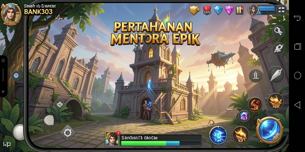 Tangkapan layar menampilkan pertempuran seru dalam game Tower Defense.