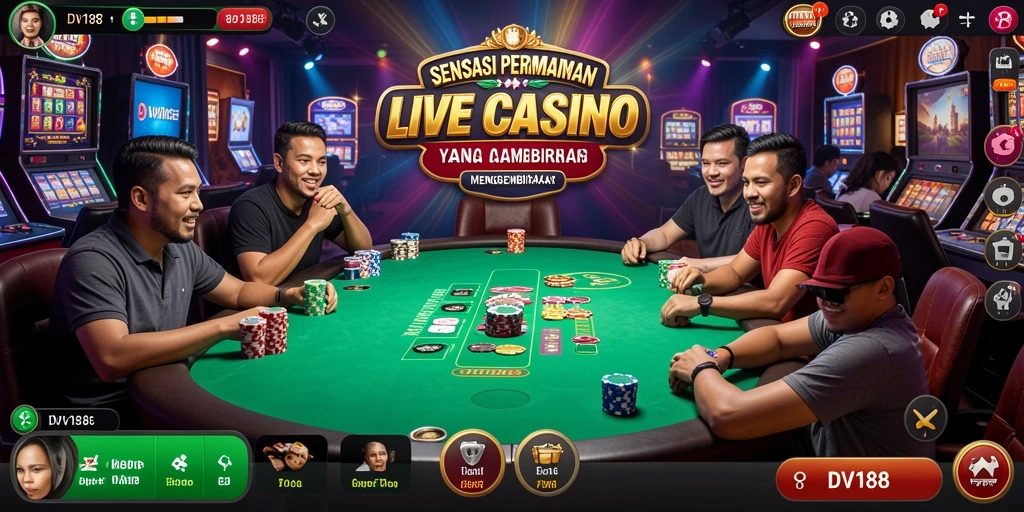 Screenshot gameplay Live Casino DV188 dengan dealer profesional.