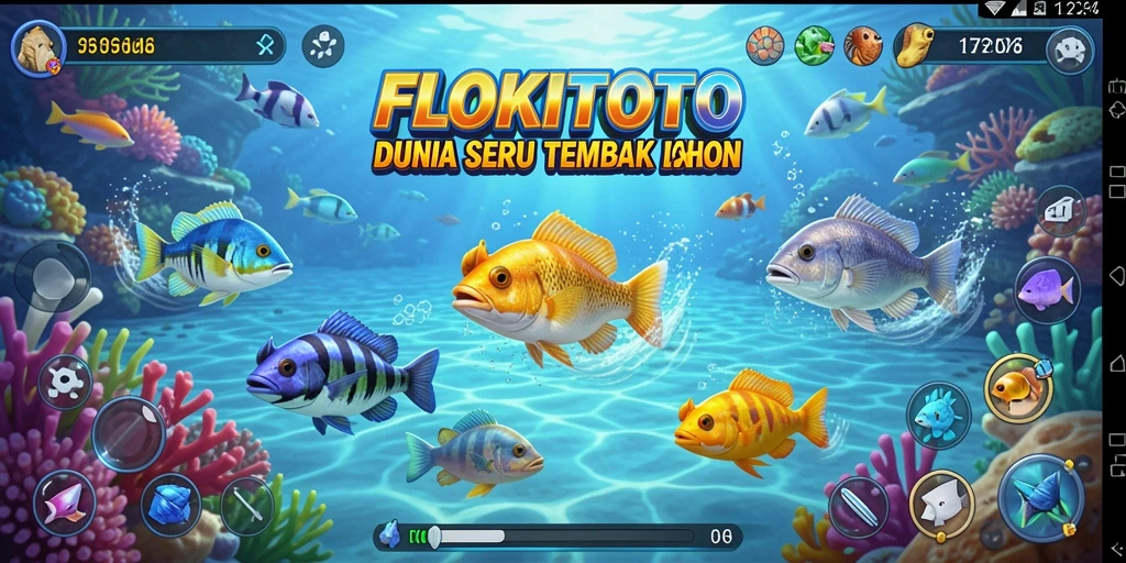 Tangkapan layar FLOKITOTO menampilkan gameplay seru Tembak Ikan.