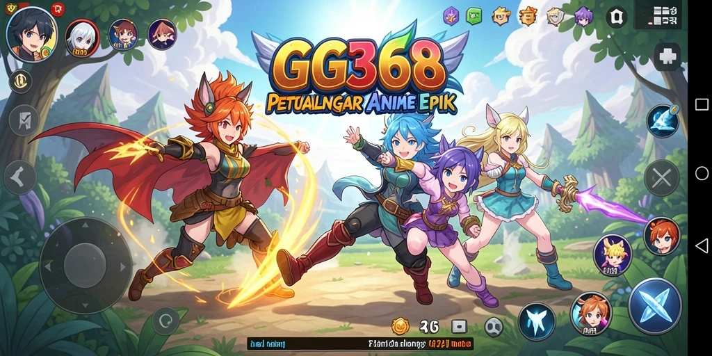 Tampilan gameplay GG368 dengan karakter anime beraksi mengesankan.