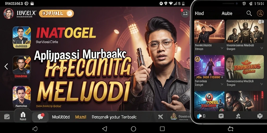Tampilan layar utama INATOGEL dengan berbagai pilihan lagu.