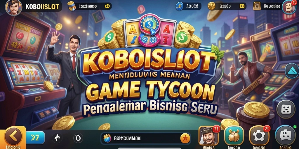 Tampilan gameplay menarik dari KOBOISLOT yang menggambarkan dunia bisnis.