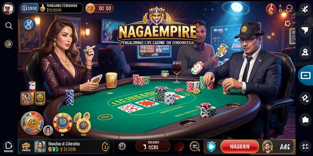 Tampilan gameplay Live Casino yang seru dan interaktif di NAGAEMPIRE.