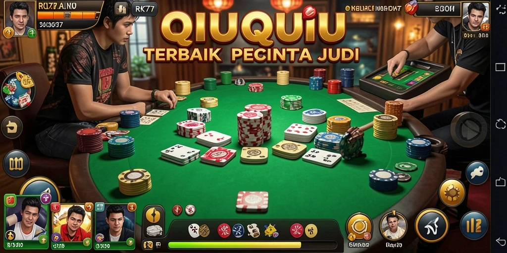 Tampilan gameplay QiuQiu yang seru dan interaktif di RK77.
