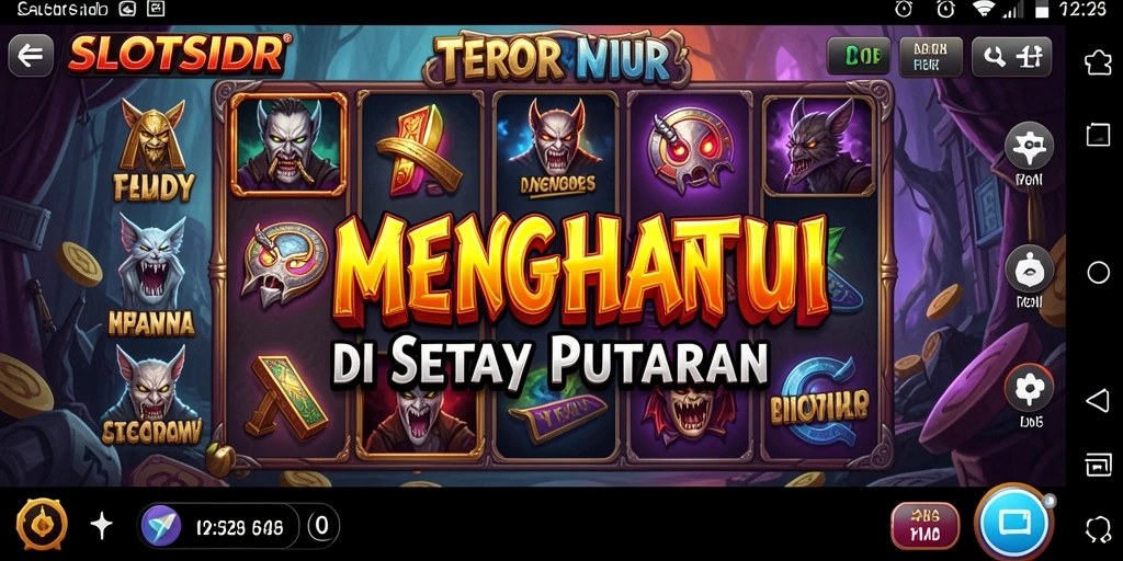 Gameplay menyeramkan SLOTSIDR dengan slot bertema horor.