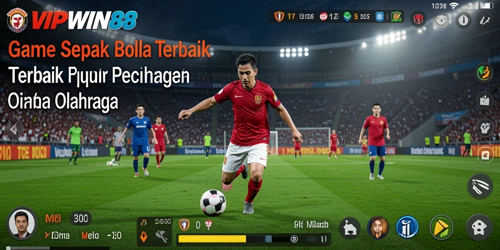 Tangkapan layar <strong>VIPWIN88</strong> menampilkan aksi intens dalam permainan sepak bola.