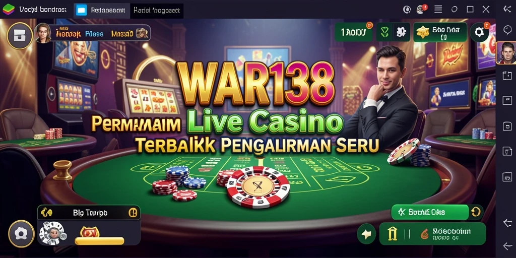 Tangkapan layar utama WAR138 menampilkan dealer langsung dan variasi permainan kasino.