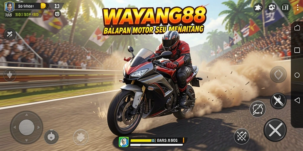 Gameplay seru balapan motor di WAYANG88.