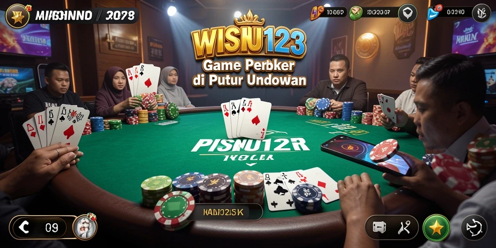 Tampilan gameplay menarik dari WISNU123 yang menghadirkan Poker nyata.