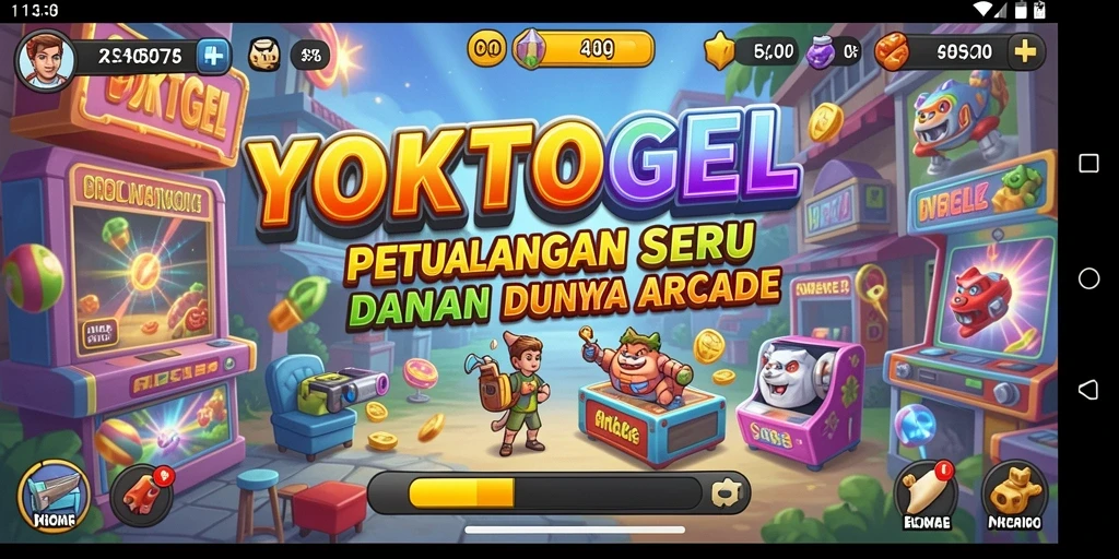 Tampilan seru gameplay arcade YOKTOGEL yang penuh warna.